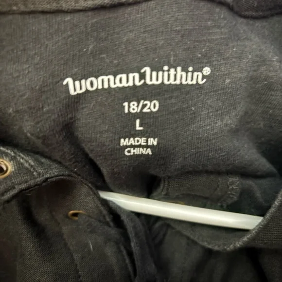 Woman Within Black Lace-Up Blouse - Picture 6 of 6